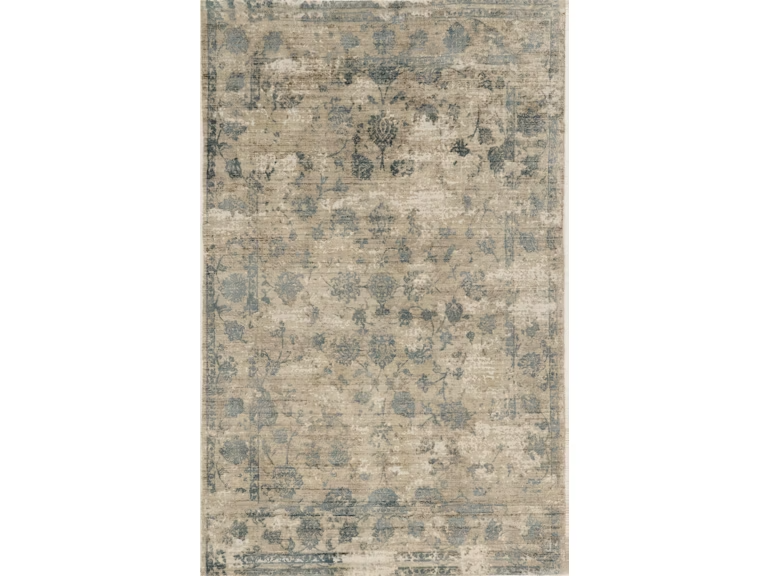 3' X 5' Beige And Blue Floral Medallion Hand Loomed Area Rug