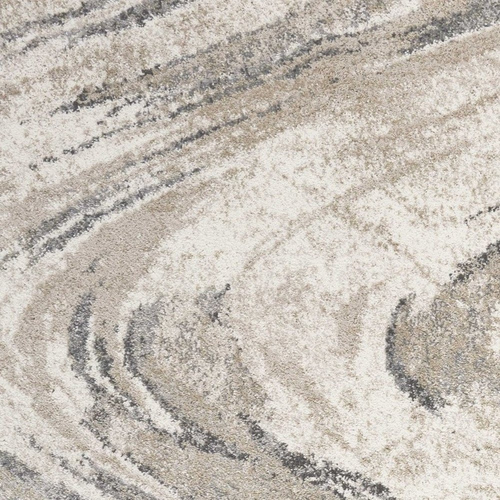 7' X 9' Gray And Tan Abstract Area Rug