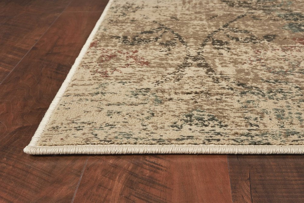 8' X 11' Champagne And Beige Damask Area Rug