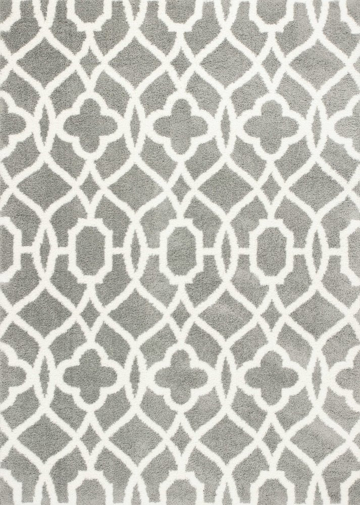 5' X 8' Gray And Ivory Ogee Area Rug