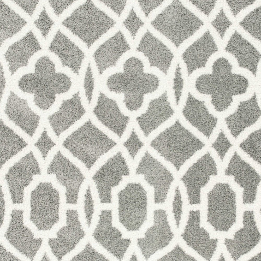 5' X 8' Gray And Ivory Ogee Area Rug
