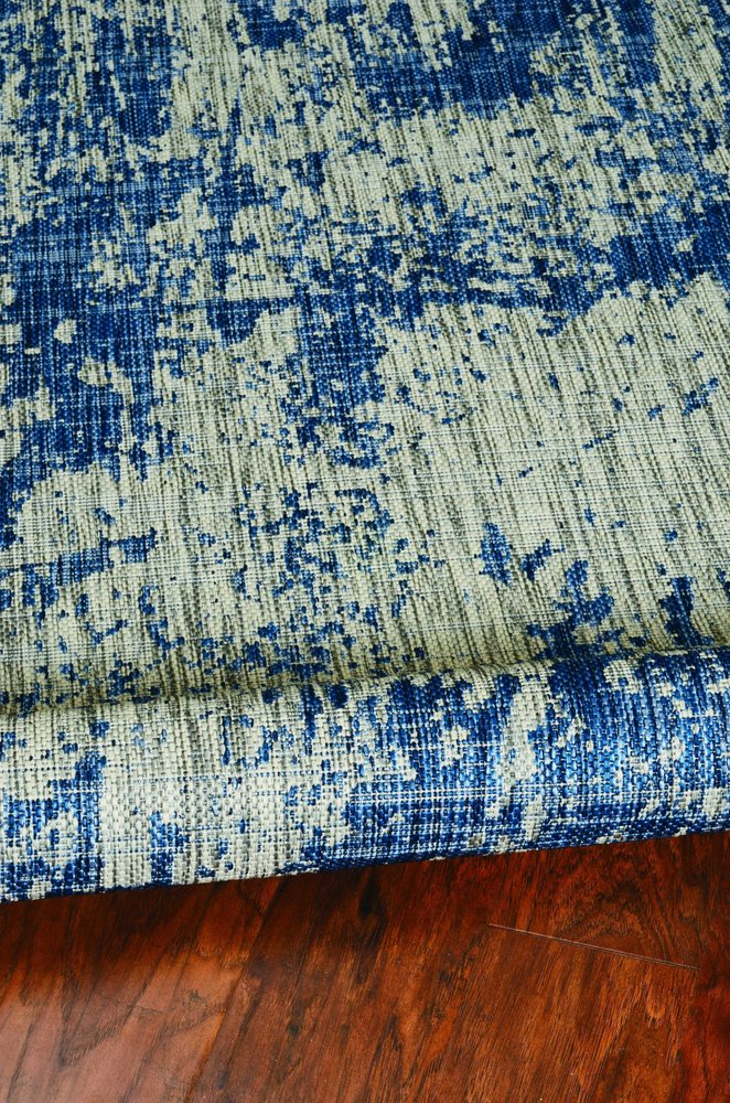 8' Gray Abstract Round Rug