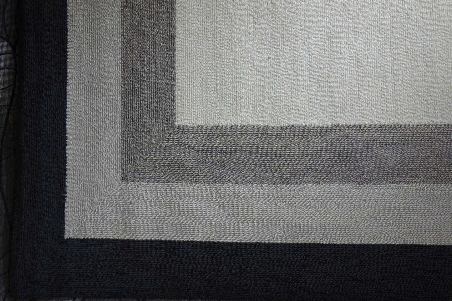 2' X 3' Black And Gray Geometric Hand Hooked Area Rug