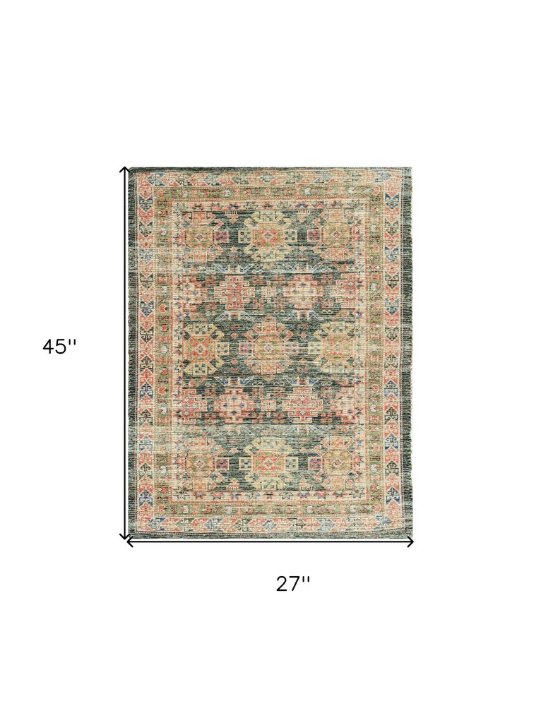 8' X 11' Brick Red Green And Brown Jute Southwestern Handmade Distressed Area Rug