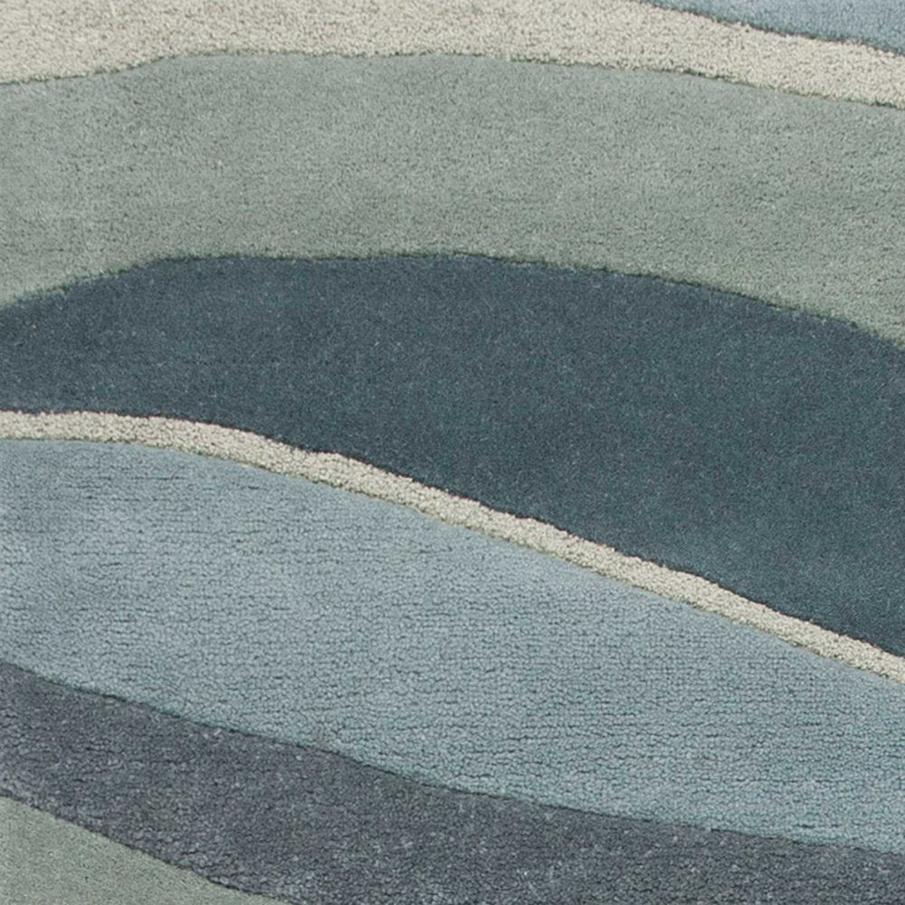 2' X 4' Blue Gray And Ivory Wool Hand Tufted Area Rug