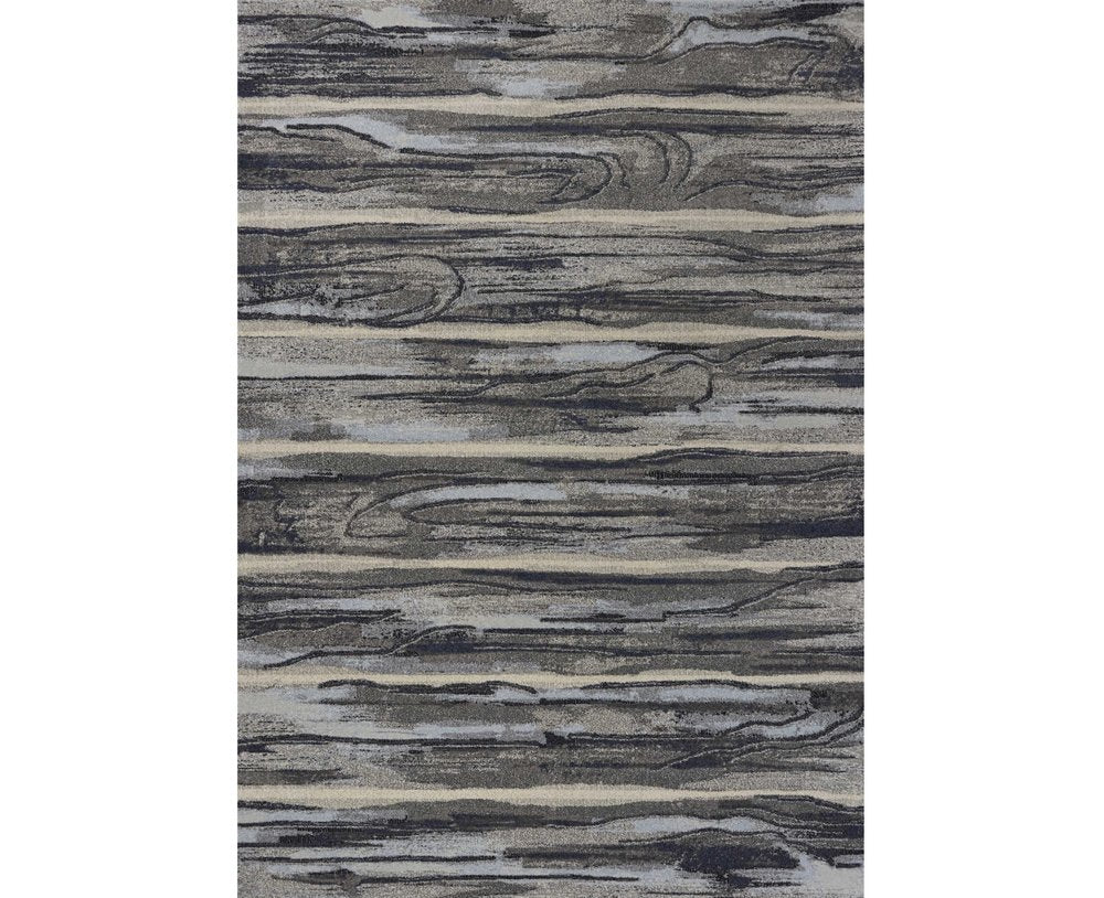 3' X 5' Gray Blue And Black Abstract Area Rug