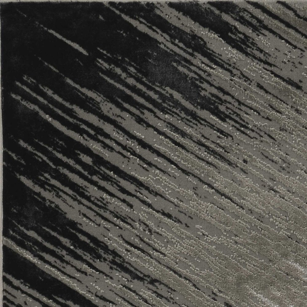 3' X 5' Silver And Gray Abstract Area Rug