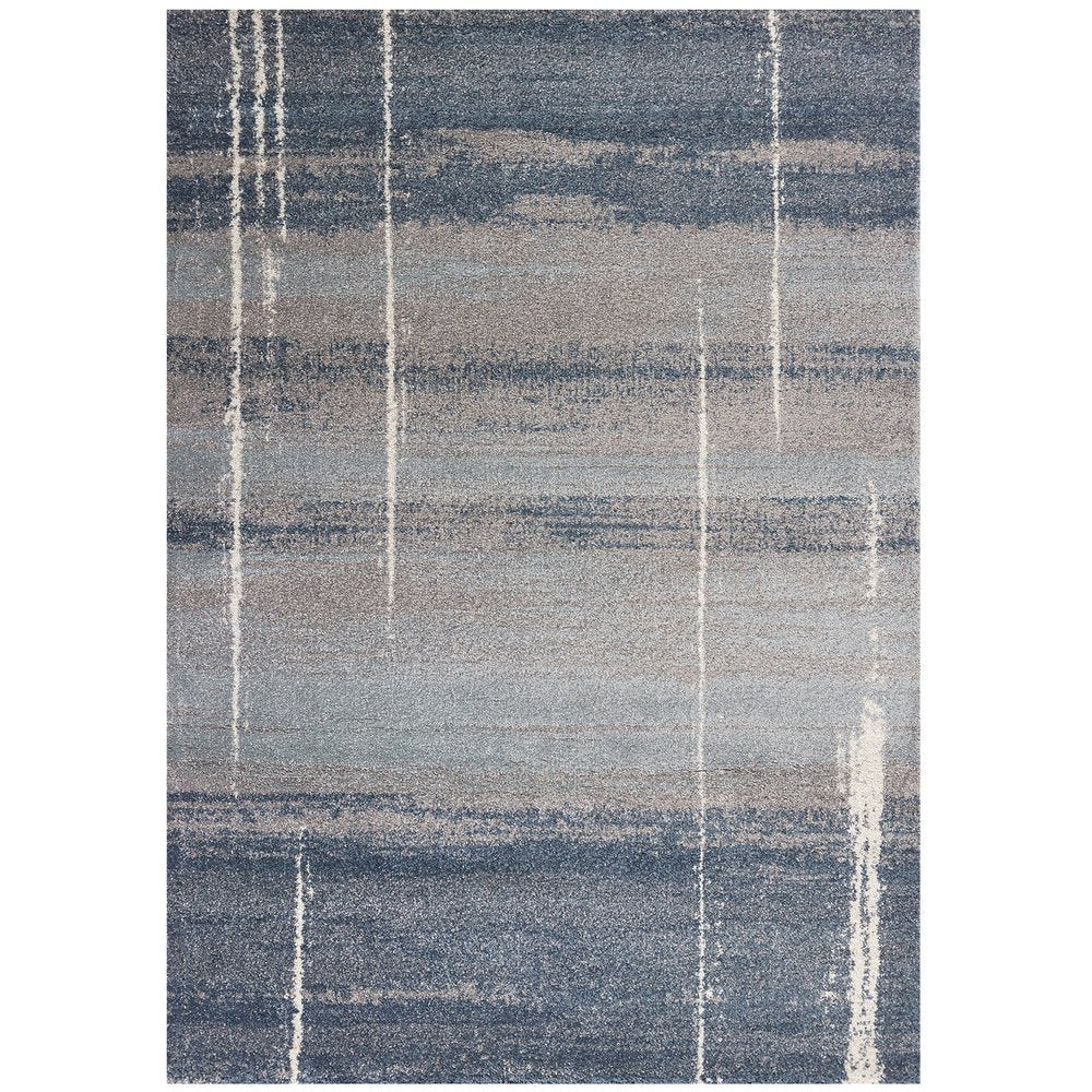 7' X 10' Blue And Gray Abstract Area Rug