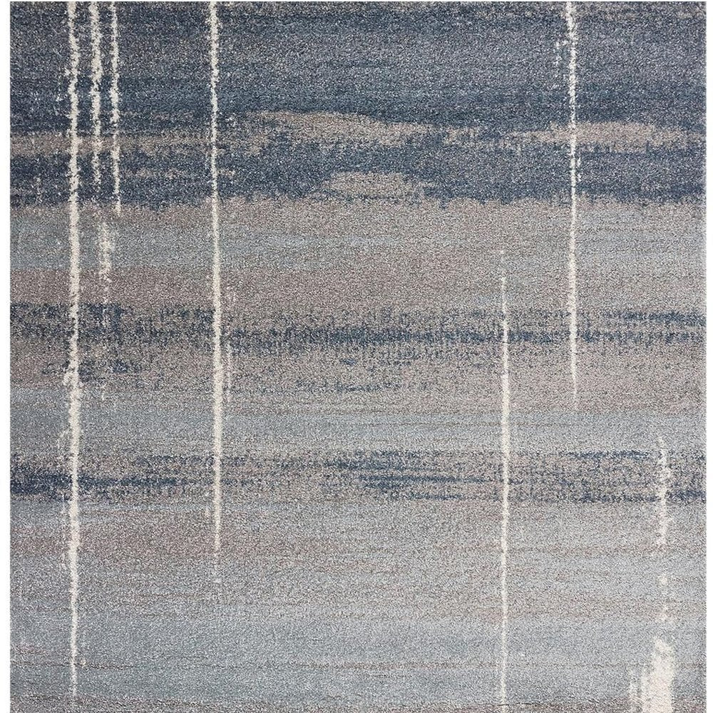 7' X 10' Blue And Gray Abstract Area Rug