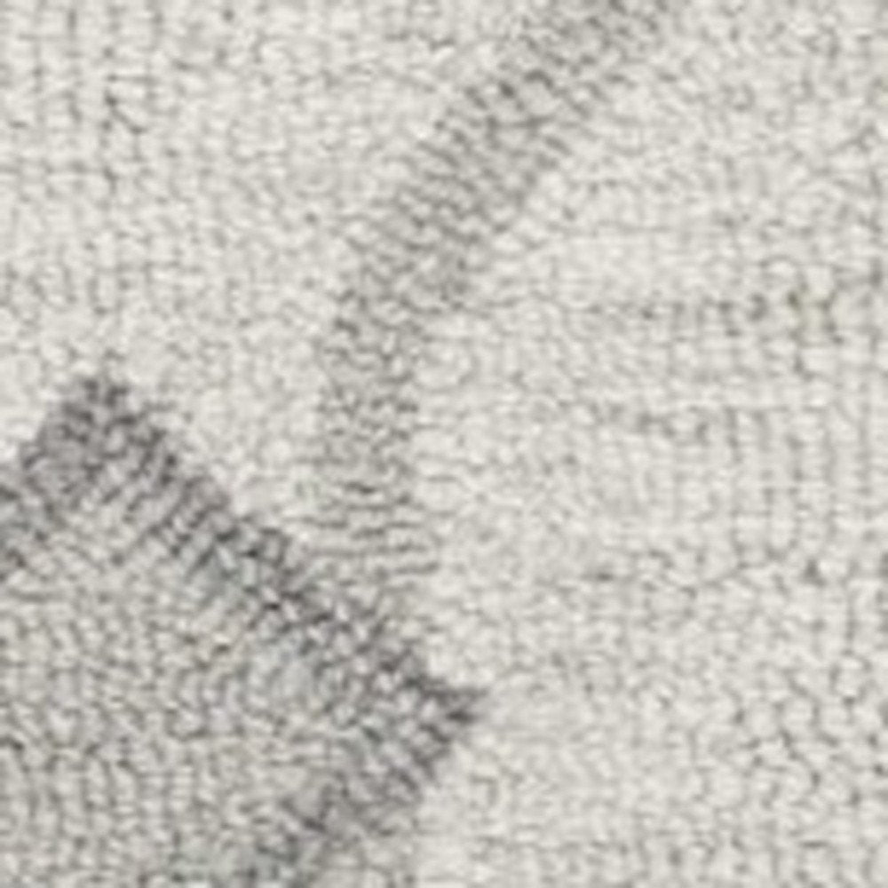 3' X 5' Ivory And Gray Wool Ogee Hand Tufted Area Rug