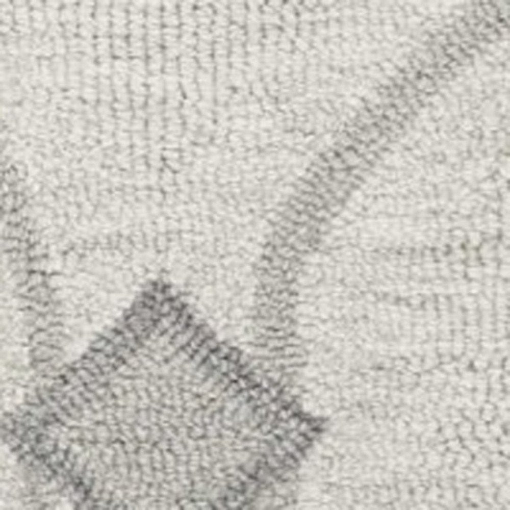 3' X 5' Ivory And Gray Wool Ogee Hand Tufted Area Rug