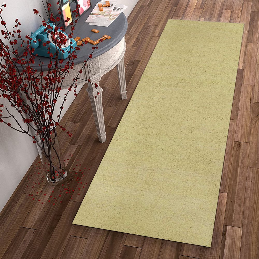 3' X 5' Canary Yellow Shag Hand Woven Area Rug