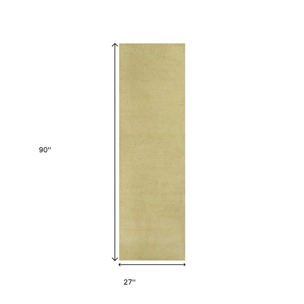 3' X 5' Canary Yellow Shag Hand Woven Area Rug