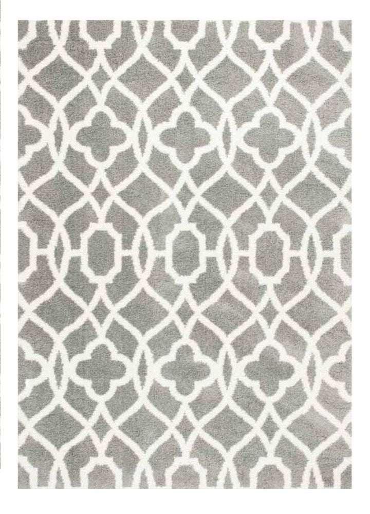 5' X 8' Gray And Ivory Ogee Area Rug