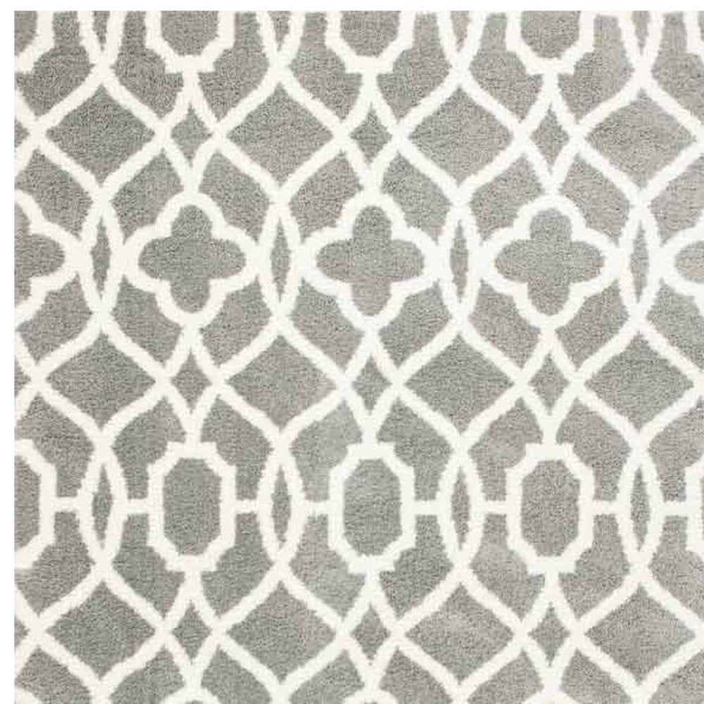5' X 8' Gray And Ivory Ogee Area Rug