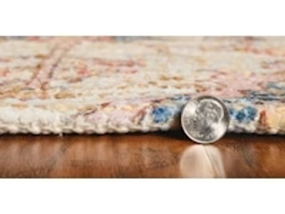 7' X 12' Blue Beige And Brick Red Jute Medallion Handmade Area Rug