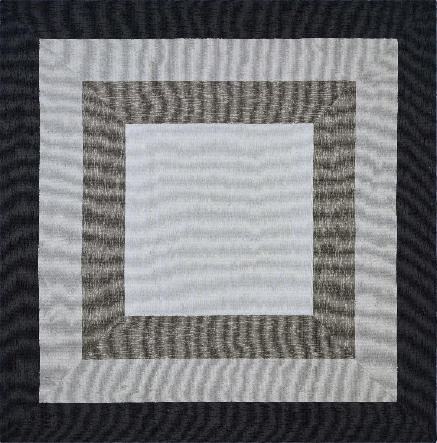 2' X 3' Black And Gray Geometric Hand Hooked Area Rug