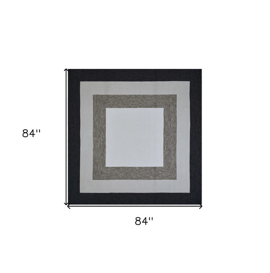 2' X 3' Black And Gray Geometric Hand Hooked Area Rug