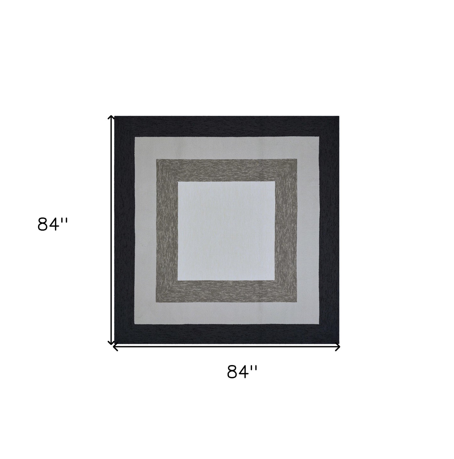 2' X 3' Black And Gray Geometric Hand Hooked Area Rug