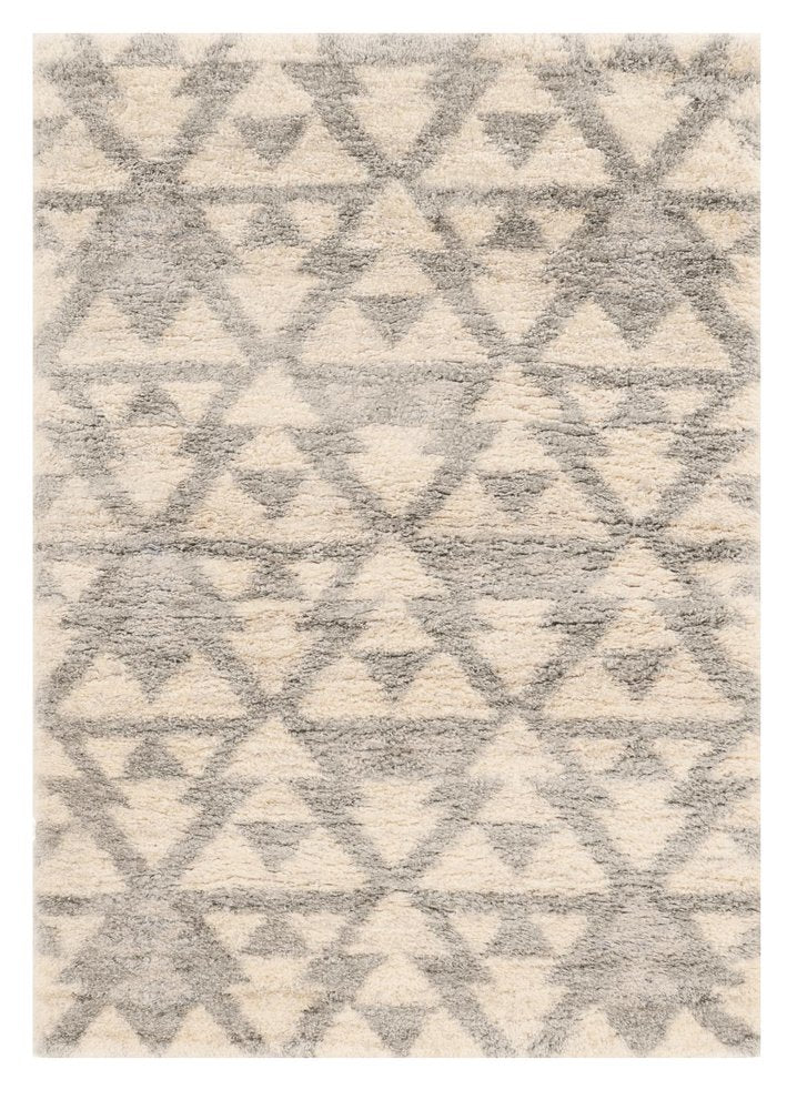 8' X 10' Ivory And Gray Geometric Area Rug