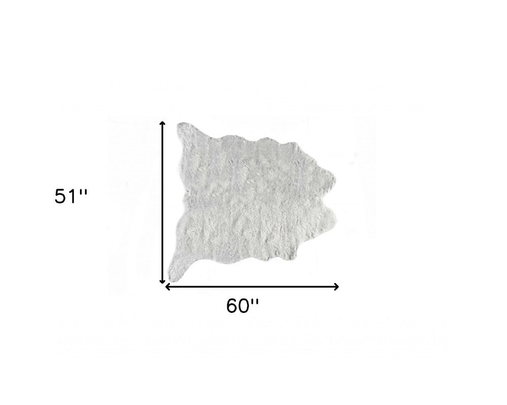 4' X 5' Gray Faux Fur Washable Area Rug