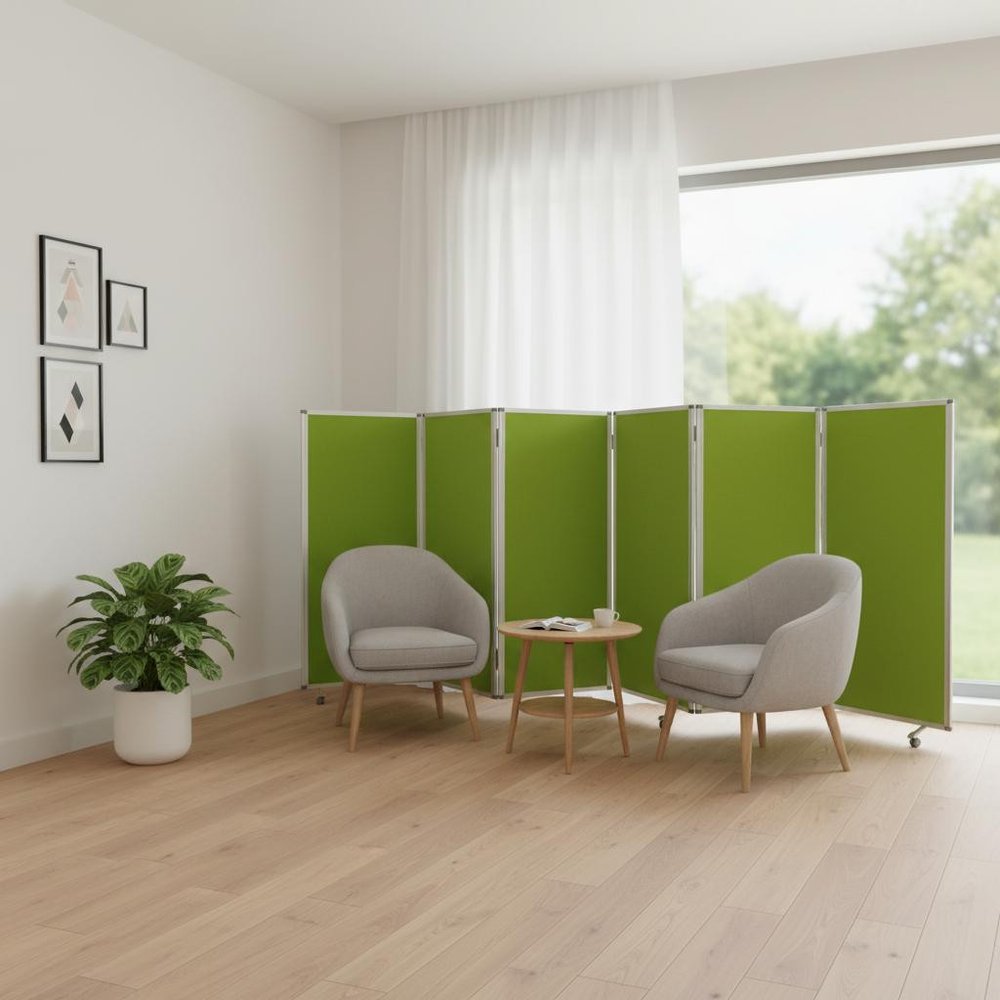 318" X 1" X 71" Green, Metal, 9 Panel, Screen