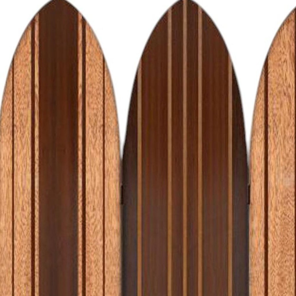 Warm Brown Long Board 3 Panel Room Divider Screen