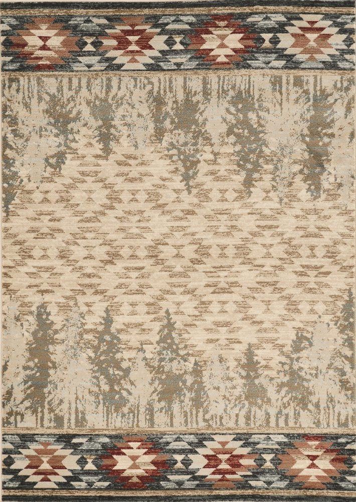 3' X 5' Beige Gray And Rust Southwestern Area Rug