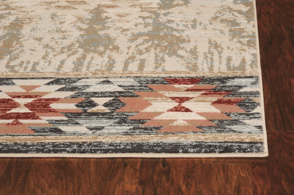 3' X 5' Beige Gray And Rust Southwestern Area Rug