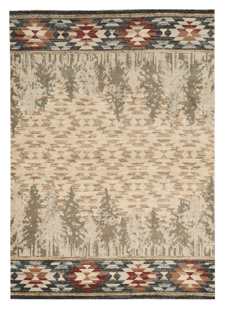 3' X 5' Beige Gray And Rust Southwestern Area Rug
