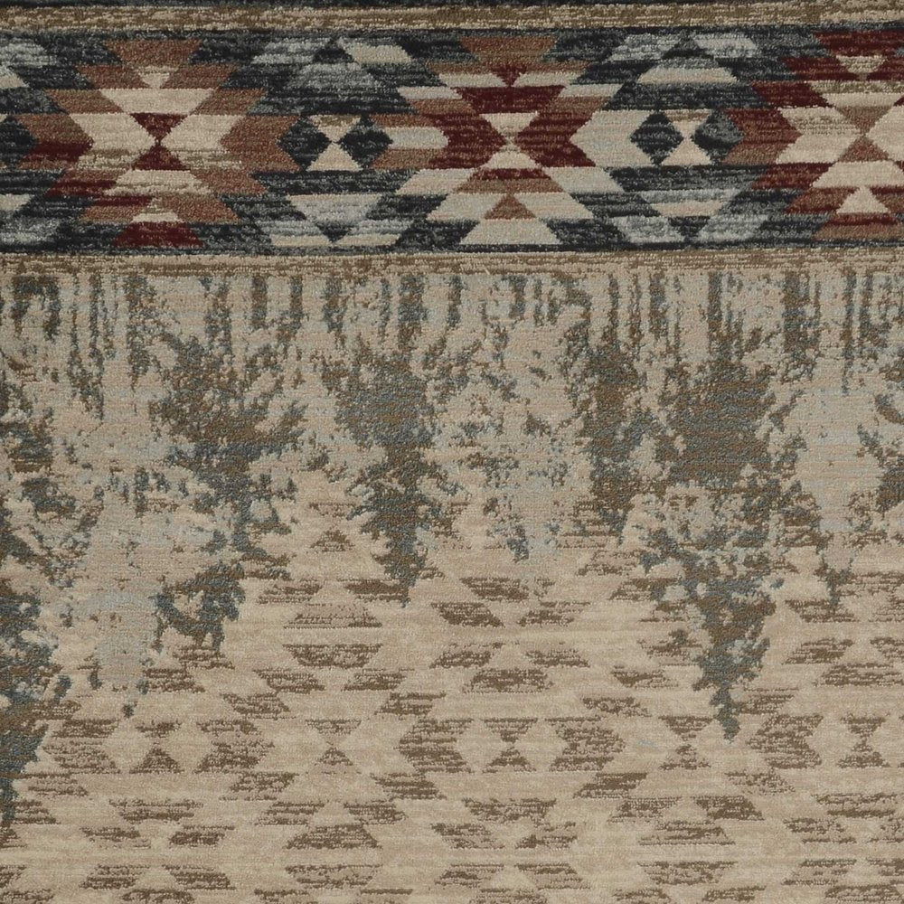 3' X 5' Beige Gray And Rust Southwestern Area Rug