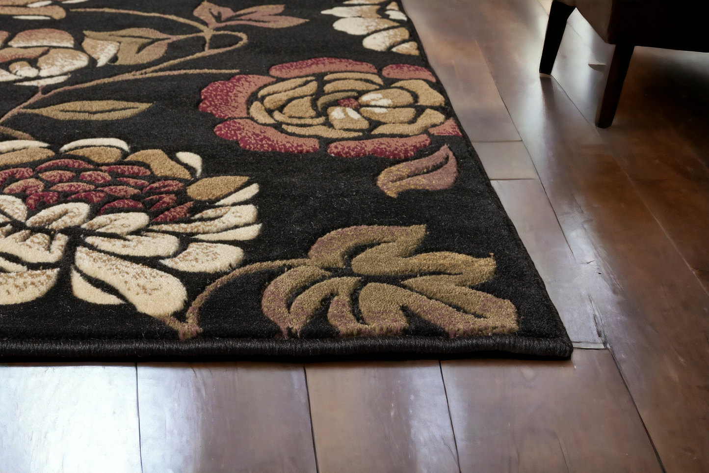 1' X 2' Black Polypropylene Area Rug