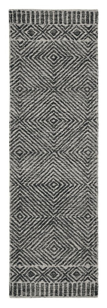 7' X 10' Gray and Black Wool Geometric Hand Tufted Area Rug