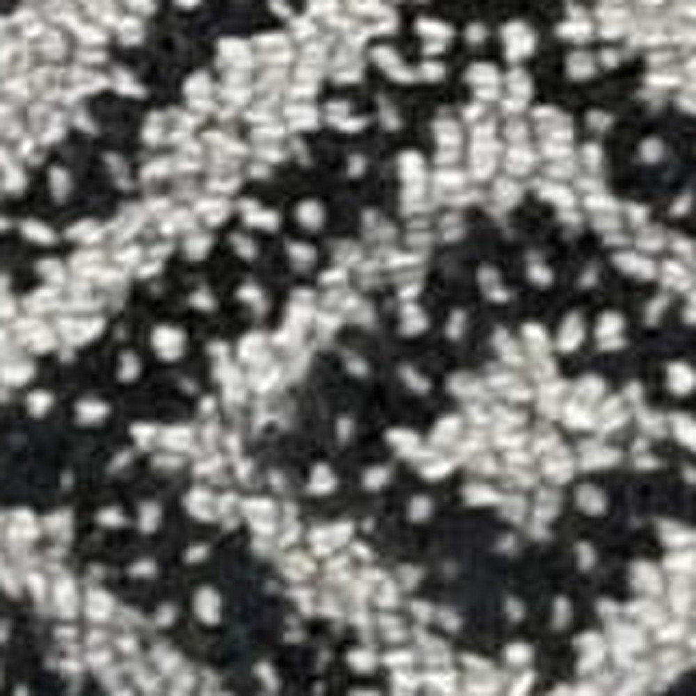 7' X 10' Gray and Black Wool Geometric Hand Tufted Area Rug