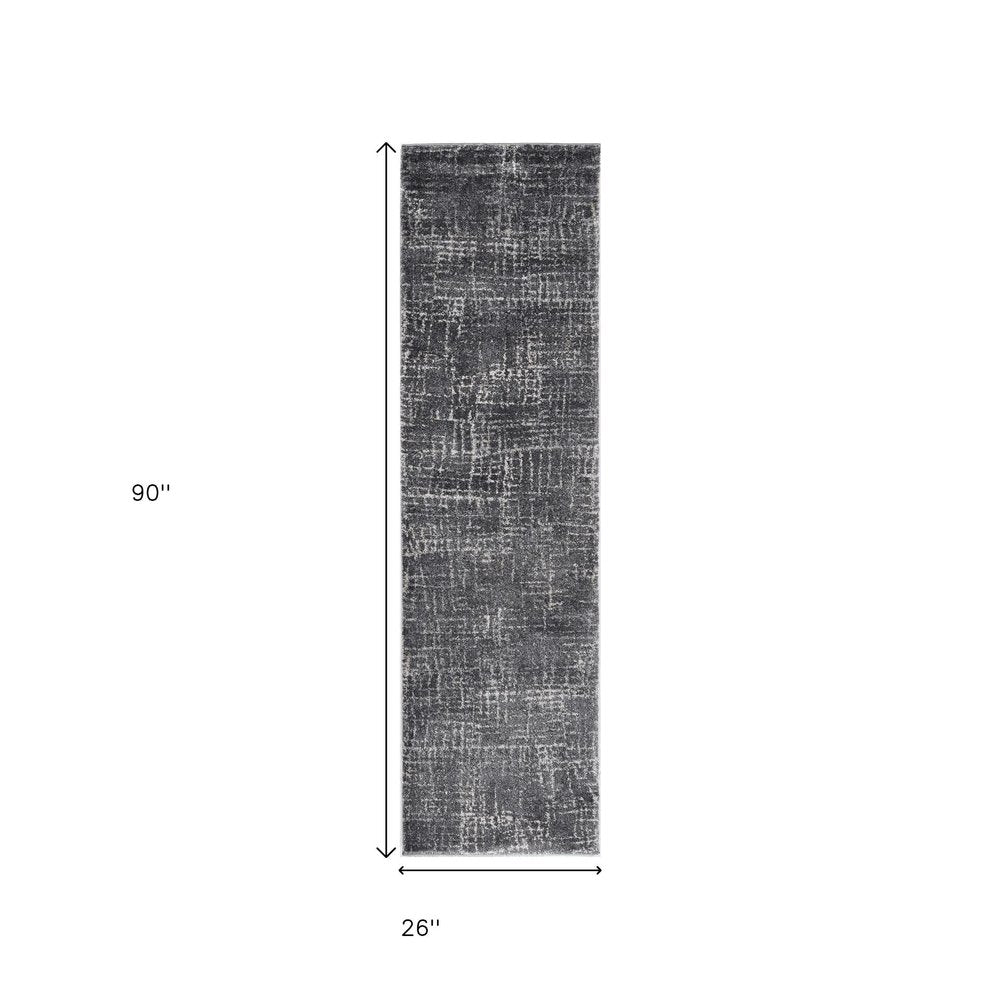 3' X 5' Gray And Dark Gray Abstract Area Rug