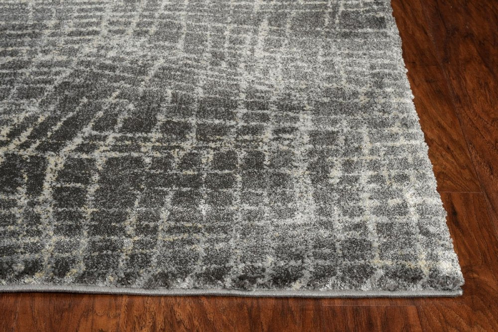 3' X 5' Gray And Dark Gray Abstract Area Rug