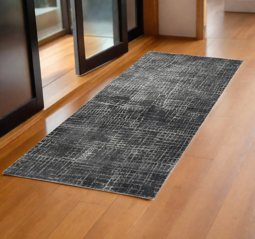 3' X 5' Gray And Dark Gray Abstract Area Rug