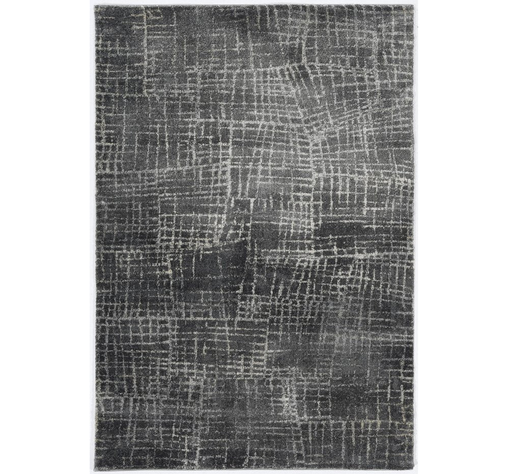 3' X 5' Gray And Dark Gray Abstract Area Rug