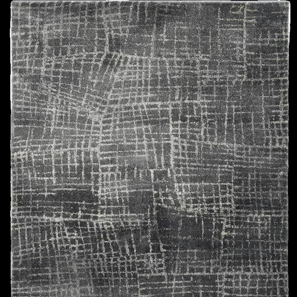 3' X 5' Gray And Dark Gray Abstract Area Rug