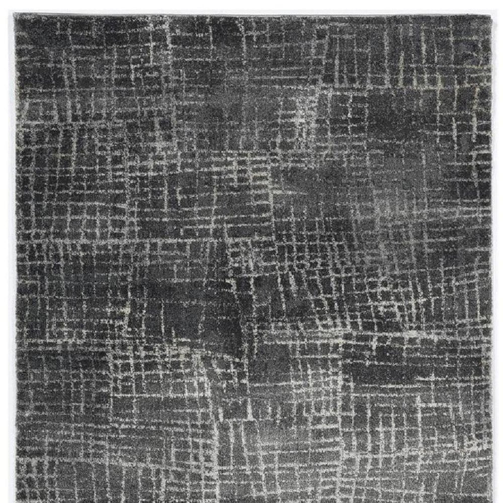 3' X 5' Gray And Dark Gray Abstract Area Rug