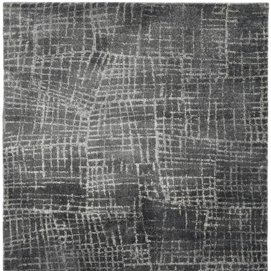 3' X 5' Gray And Dark Gray Abstract Area Rug