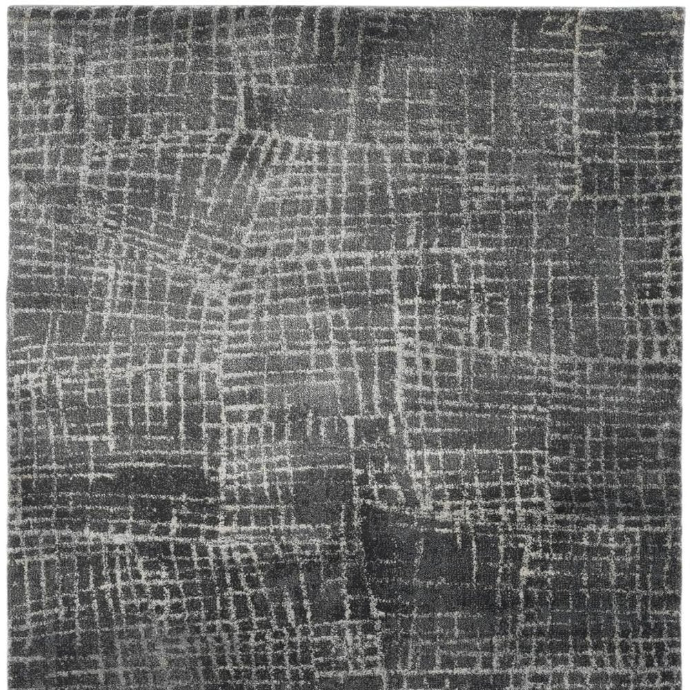 3' X 5' Gray And Dark Gray Abstract Area Rug