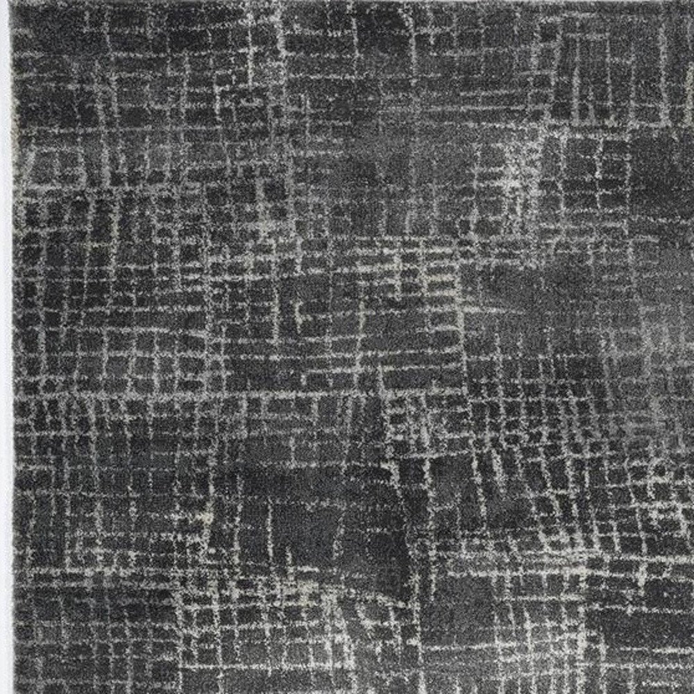 3' X 5' Gray And Dark Gray Abstract Area Rug