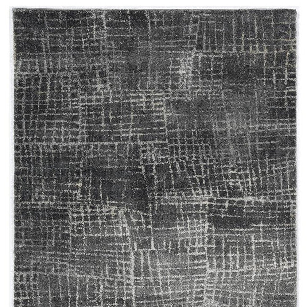 3' X 5' Gray And Dark Gray Abstract Area Rug