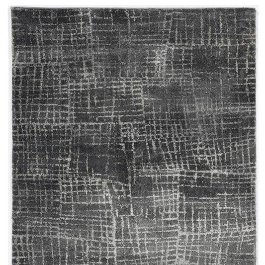 3' X 5' Gray And Dark Gray Abstract Area Rug
