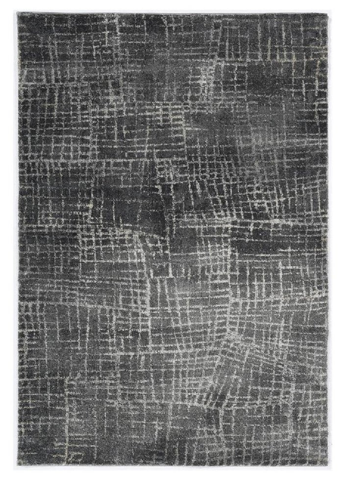 3' X 5' Gray And Dark Gray Abstract Area Rug