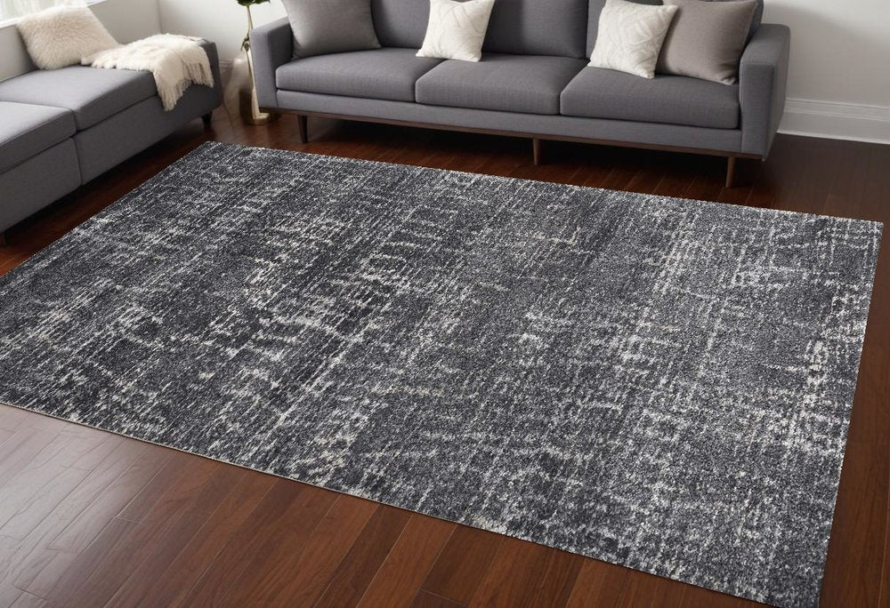 3' X 5' Gray And Dark Gray Abstract Area Rug