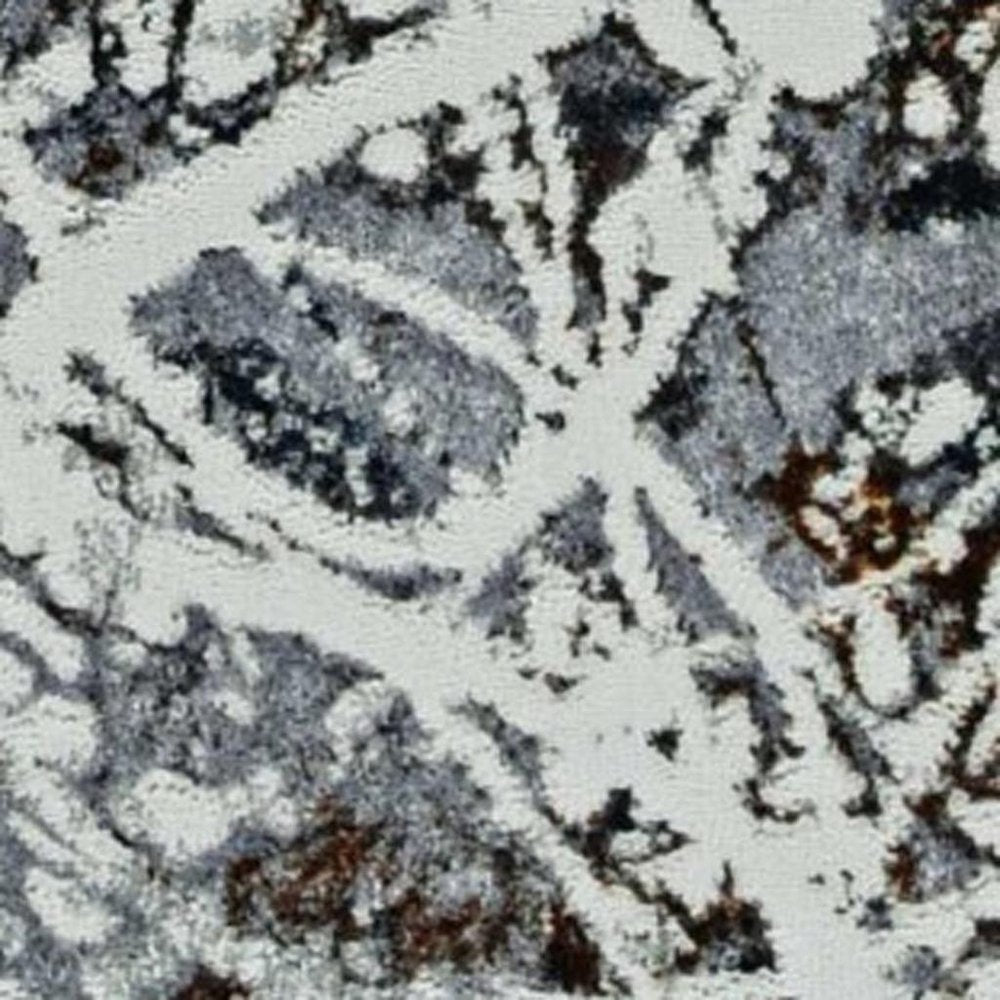 5' X 8' Ivory Gray And Brown Abstract Area Rug