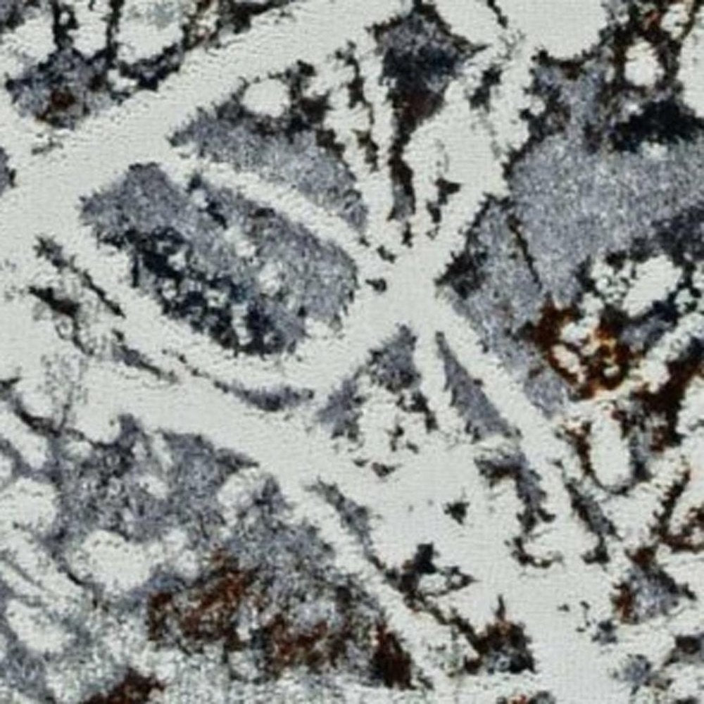 5' X 8' Ivory Gray And Brown Abstract Area Rug