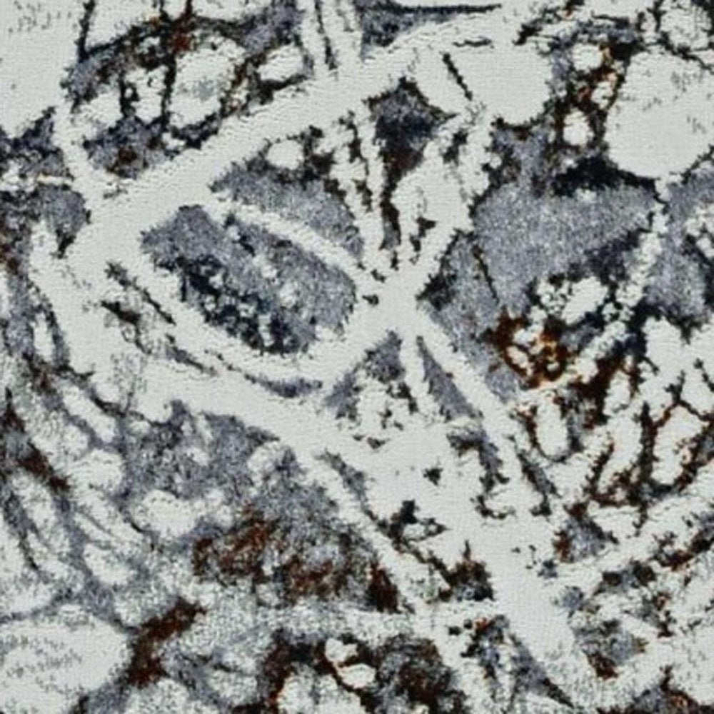 5' X 8' Ivory Gray And Brown Abstract Area Rug